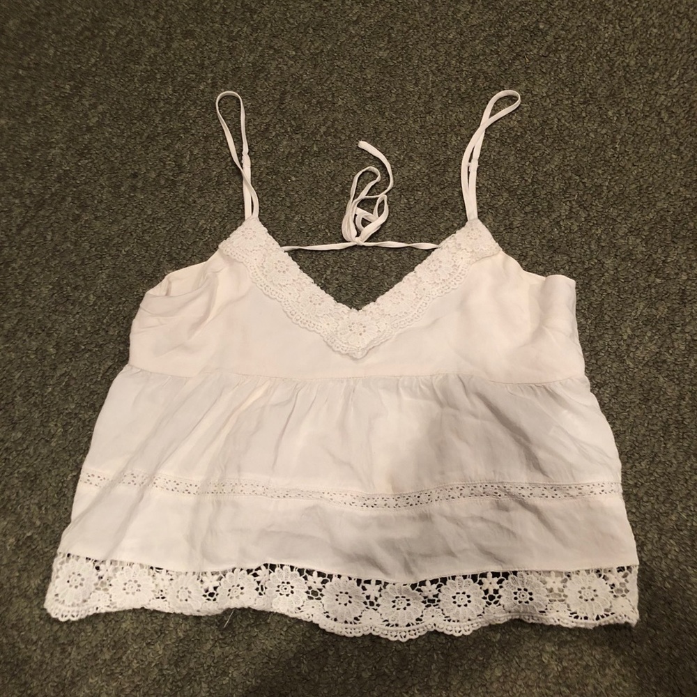 Off white/creme crotchet crop top